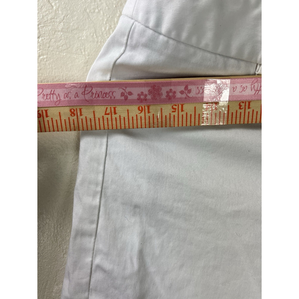 express chino shorts womens size 4 flat front mid rise white - Picture 10 of 11